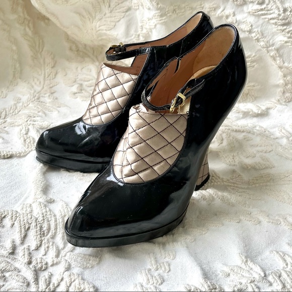 Emporio Armani Platform Booties Black Lacquer - Picture 2 of 6